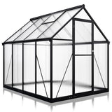 VIWAT 6x7.5 FT Greenhouse for Outdoors, Polycarbonate Greenhouse with Quick Setup Structure and Roof Vent, Aluminum Large Walk-in Greenhouse for Outside Garden Backyard, Black VIWAT