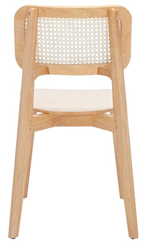 SAFAVIEH Home Collection Luz Coastal Natural Cane Rattan Set of 2 Dining Chair Safavieh