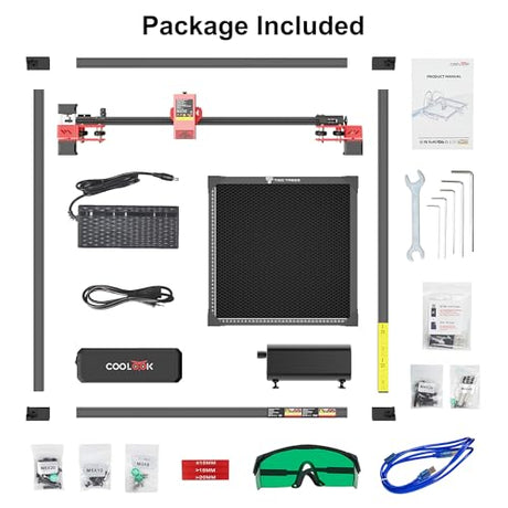 CK1-20 20000mW Laser Engraver Machine Laser Cutter Laser Cutting Engraving Tool Engraving Machine for Wood, Metal, Plastic, Paper, Leather, Sponge Paper, Alumina Goeson