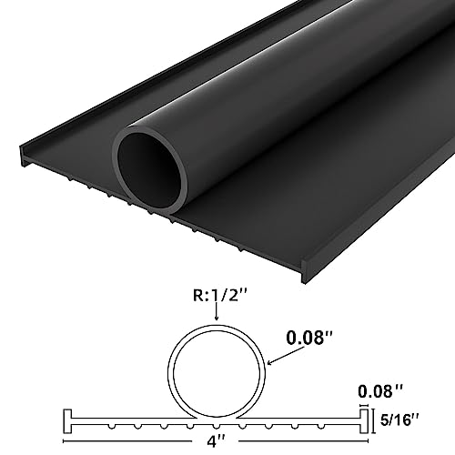 Ginchain Garage Door Seals Bottom Rubber Weather Stripping Kit with 5/16" T-Ends Seal Strip Replacement, Universal U+O Ring Weatherproof Threshold Buffering Sealing Rubber(16Ft) Ginchain