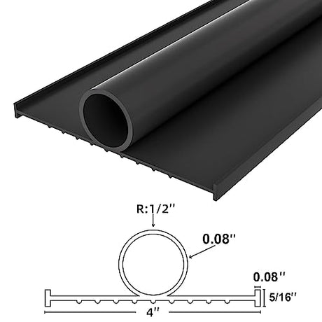 Ginchain Garage Door Seals Bottom Rubber Weather Stripping Kit with 5/16" T-Ends Seal Strip Replacement, Universal U+O Ring Weatherproof Threshold Buffering Sealing Rubber(16Ft) Ginchain