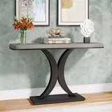 Tribesigns Industrial Console Table, 40 inch Narrow Entryway Foyer Table with Geometric Base, Rustic Hallway Accent Table for Living Room, Entrance Tribesigns