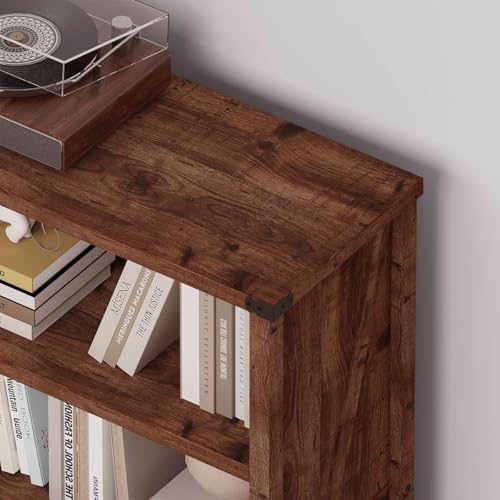 Rustic Oak 3-Shelf Bookcase by BON AUGURE - Stylish Floor-Standing Storage for Home & Office BON AUGURE