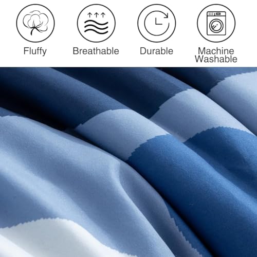 Holawakaka Twin Size Camouflage Bedding Comforter Set with Sheets, Boys Girls Men Camo Bed in A Bag 5 Pieces, Kids Teens Dorm Bed Sets Neutral Farmhouse Lodge Cabin Army Bedspread (Blue, Twin) Holawakaka