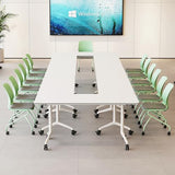 rzoizwko Modular Folding Conference Room Tables with Wheels, Flip Top Training Table System for Office & Classroom, Mobile Joinable Meeting Desks for Seminar & Collaboration Spaces rzoizwko