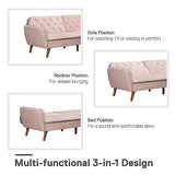 Novogratz Tallulah Memory Foam Futon, Convertible Couch, Pink Velvet Novogratz