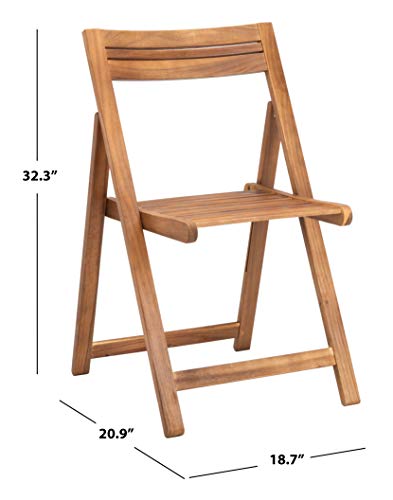 SAFAVIEH Outdoor Collection Kerman Natural 5-Piece Foldable Patio Dining Set (Fully Assembled) Safavieh