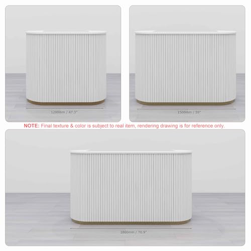 M2 Retail Modern Reception Desk with Counter, White Upgraded Front Counter Table for Beauty, Spa, Nail, Hair Salon, Lobby, 1500 * 600 * 1000mm(59 * 24 * 39'') M2 Retail