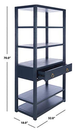 Safavieh Home Collection Johni Navy and Gold 5-Shelf Storage Etagere SAFAVIEH