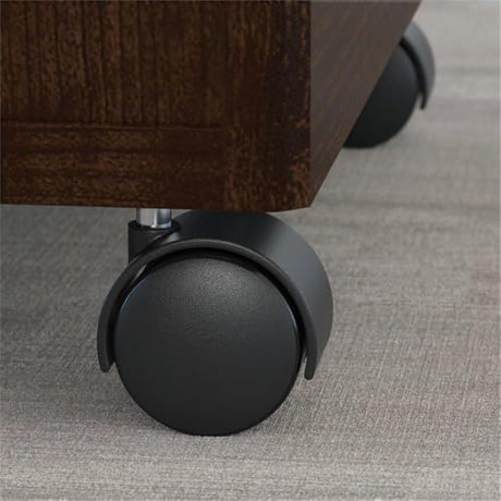 Bush Business Furniture 72W Bow Front U Shaped Desk with Hutch and Storage in Mocha Cherry Bush Furniture
