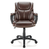 Brenton Studio® Mayhart Vinyl Mid-Back Chair, Brown/Black Brenton Studio