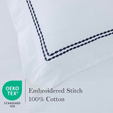 Dreamology White Duvet Cover Luxury Hotel Quality Bedding Set 100% Cotton Embroidered Duvet Covers with 2 Pillow Shams Hypoallergenic Zipper Closure 3 Pieces Duvet Set (Blue T-200, Full) Dreamology