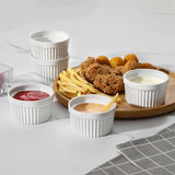 MALACASA Ramekins 6 oz Oven Safe, Porcelain Creme Brulee Ramekins Pudding Custard Cups Small Ceramic Souffle Dishes Ramakan Ramiken Ramicans Baking Bowls Set of 6, White, Series RAMEKIN-DISH MALACASA