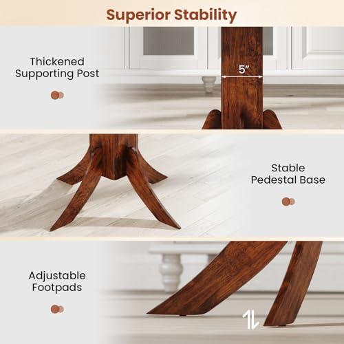 Giantex Square Dining Table for 2-4 People, 33-Inch Kitchen Table with Rubber Wooden Legs & Frame, Farmhouse Dinner Table for Dinette, Dining Room, Restaurant, Small Spaces, Walnut Giantex