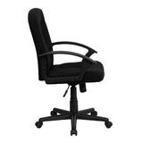 Flash Furniture Garver Mid-Back Black Fabric Executive Swivel Office Chair with Nylon Arms Flash Furniture