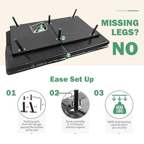 Opoiar Futon Sofa Bed, Lounge Memory Foam Sleeper Couch for Compact Living Spaces, Convertible Foldable Loveseat with Armrests,Black/Faux Leather,71" W Opoiar