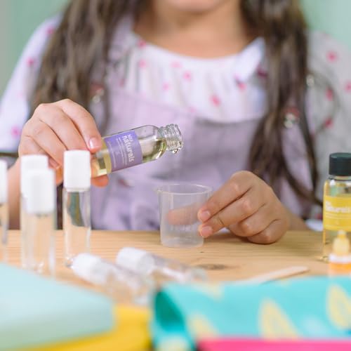 Kiss Naturals - Lava Lip Gloss Kit - With Organic Castor Oil, Safflower Oil, Coconut Oil - STEM DIY Science Kit - Make 6 Lip Gloss - 2 Natural Flavors - Birthday, Holiday, Party Gift for Girls Kiss Naturals