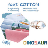 DJY Dinosaur Full Size Duvet Cover Set, Cotton Blue White Reversible Kids Bedding Set for Boys Girls, 3 Pieces Ultra Soft Breathable Comforter Cover Set (1 Duvet Cover+2 Pillowcases) DJY