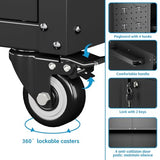 Aobabo 31.5" H Garage Storage Cabinet with Wheels,Lockable Metal Storage Cabinet with 2 Doors for Garage Home Office Storage,Black,Assembly Required Aobabo