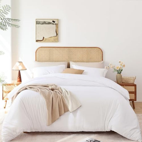 Whitney Home Textile White Duvet Cover Set Twin Size - 2 Piece Luxury Soft Cooling Duvet Cover with Zipper Closure and Pillow Sham, Breathable Washed Brushed Microfiber, Comforter Not Included Whitney Home Textile