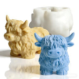houlishu Cow-Shaped Silicone Molds for 3D Candle Making, Unique Animal Mold, Silicone Food Grade Moulds for Crafts Cake Jelly Gummy Wax Soap Ice Mould for Home Decor