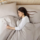 ROSGONIA King Size Comforter Set Linen Grey, 3pcs(1 Boho Comforter & 2 Pillowcases) Soft Lightweight Bedding Blanket All Season Bedspreads Quilt ROSGONIA