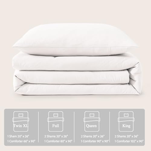 WRENSONGE Twin/Twin XL Comforter Set for Girls Boys Teens, 1 White Comforter & 1 Pillow Sham, Soft Lightweight Kids Comforter Sets for All Seasons Dorm Bedding WRENSONGE