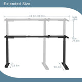 Fromann Standing Desk Frame Electric Height Adjustable Desk Legs Sit Stand Up Table Base Dual Motor L Shaped Corner with USB for Home and Office (Black) Fromann