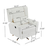 Christopher Knight Home Dolia Boucle Fabric Upholstered 360° Swivel Chair, Push-Back Power Recliner Chair, Iron Recliner Sofa with Rotation, Living Room Lounge Sofa, Adjustable Backrest, Beige+Gold Christopher Knight Home