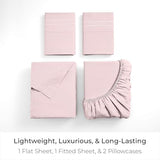 Mellanni Full Sheets Set - 4 PC Iconic Collection Bedding - Hotel Luxury, Extra Soft, Cooling Bed Sheets - Wrinkle, Fade, Stain Resistant (Full, Blush Pink) Mellanni