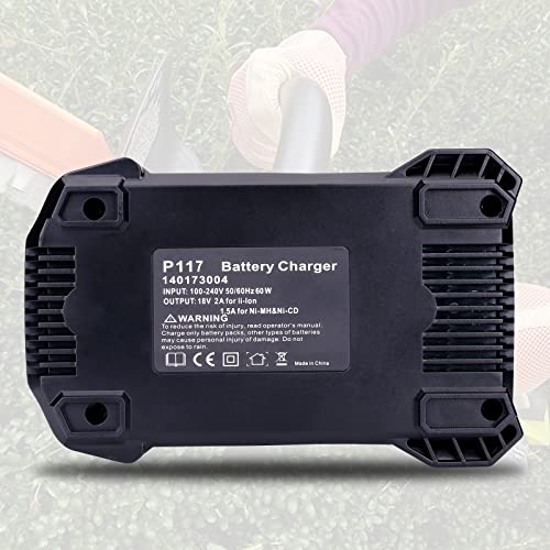 Elefly P117 Compatible with Ryobi 18V Battery Charger, Compatible with Ryobi 12V-18V ONE+ Lithium NiCad NiMh Battery P102 P103 P107 P108 P109 P189 P190 PBP002 PBP005 ELEFLY