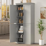 IDEALHOUSE Pantry Cabinet,70" Tall Kitchen Pantry Cabinet with Doors and Adjustable Shelves, Freestanding Cupboard, Tall Storage Cabinet for Bathroom, Dining Room, Living Room (Gray) IDEALHOUSE