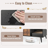 Tangkula Cat Litter Box Enclosure, Cat Washroom W/Divider, Scratching Pad, Metal Leg, Enclosed Cat Box Cabinet Pet House W/Double Doors, Litter Box Furniture Hidden for Large Cat (Rustic Brown) Tangkula