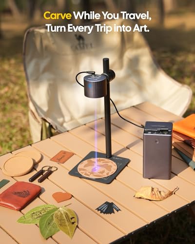LaserPecker LP1 Plus Mini Laser Engraver for Beginners, Pocket-Sized Laser Engraving Machine with Adjustable Stand, 360° Multi-Angle Engraving for Wood Leather Paper DIY Projects LaserPecker