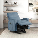 Lexicon Power Lift Recliner Chair for Elderly with Remote Control, Gentle Lift Motion, Side Pocket Armrest, Corduroy Upholstered Electric Recliner for Living Room/Bedroom, Easy Assembly, Midnight Blue