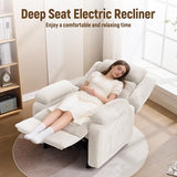 Korser Power Recliner Chair, Living Room Chairs for Adults, Oversized Electric Recliner with Side Pockets, Chenille Fabric Reclining Chair for Living Room, Bedroom