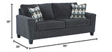 Signature Design by Ashley Abinger Chenille Contemporary Sofa with 2 Accent Pillows, Dark Gray Signature Design by Ashley