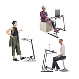 FoldWise Foldable Laptop Table - Wooden Height Adjustable Couch Table & Portable Laptop Desk with Footrest, Edge Stopper, Cupholder, Tablet Holder & Tilting Desktop FoldWise