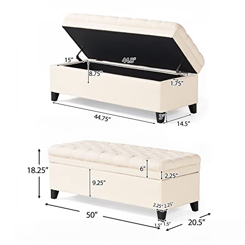 Christopher Knight Home Juliana Fabric Storage Ottoman, Beige Christopher Knight Home