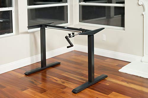 ErgoMax Black Height Adjustable Crank Desk Frame, Tabletop Not Included, 48.56 Inch Max Height Ergomax