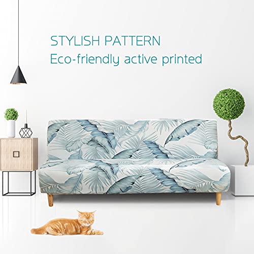 Beacon Pet Stretch Sofa Slipcover Armless Futon Cover Printed Fitted Furniture Protector Elastic Polyester Spandex Washable Armless Sofa Cover Folding Couch Shield Sofa Cover Beacon Pet