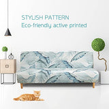 Beacon Pet Stretch Sofa Slipcover Armless Futon Cover Printed Fitted Furniture Protector Elastic Polyester Spandex Washable Armless Sofa Cover Folding Couch Shield Sofa Cover Beacon Pet