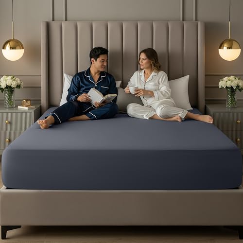 Utopia Bedding Full Deep Pocket Queen Fitted Sheet, Fits up to 21 Inch Mattress - Hotel Luxury, Soft, Breathable and Comfy - Shrinkage and Fade Resistant - Easy Care (Grey) Utopia Bedding