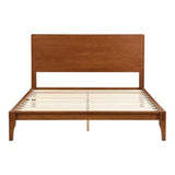 Merax Queen Size Bamboo Platform Bed Frame with Mid-Century Modern Design and Tall Headboard Merax
