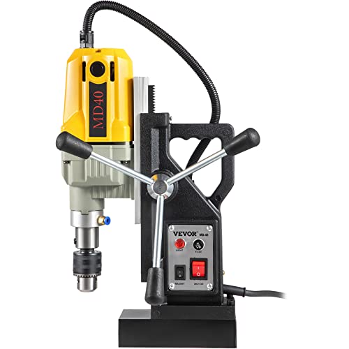 VEVOR Magnetic Drill, 1100W 1.57" Boring Diameter, 2697lbf/12000N Portable Electric Mag Drill Press with 7 Bits, 580 RPM Max Speed Drilling Machine for any Surface and Home Improvement VEVOR