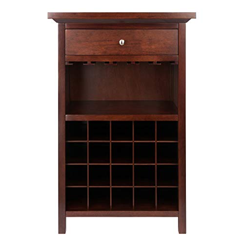 Winsome Wood Chablis Wine Storage, Walnut - WoodArtSupply