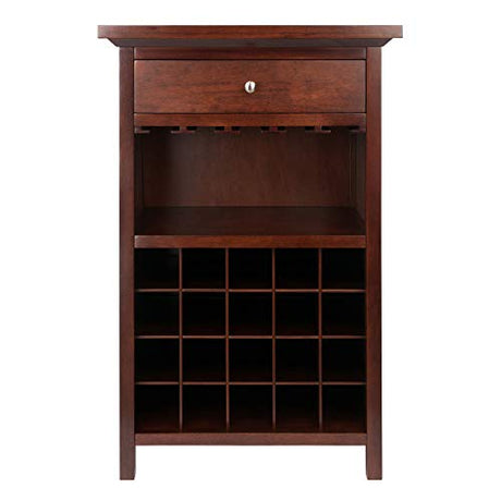 Winsome Wood Chablis Wine Storage, Walnut Winsome