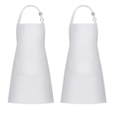 Jubatus 2 Pack Bib Aprons with 2 Pockets Cooking Chef Kitchen Apron for Women Men, White Jubatus