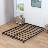 Nailsong 4 Inch Bed Frame Full Low Profile, Full Size Metal Bed Frame No Box Spring Needed, Heavy Duty Metal, Easy Assembly, Black Nailsong