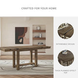 Signature Design by Ashley Moriville Rustic Farmhouse Counter Height Dining Extension Table, Separate Extension Leaves, Seats 8, Wood, 36" W x 86" D x 36" H, Brown Signature Design by Ashley